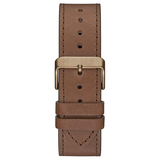 Guess Analog Multifunction White Dial Brown Leather Strap Watch for Men - GW0262G3 Authentic Buy Shop Now