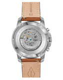 Fossil Grant Sport Automatic Skeleton Blue Dial Brown Leather Strap Watch for Men - ME3140 Authentic Buy Shop Now