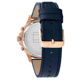 Tommy Hilfiger Henry Chronograph Quartz Blue Dial Blue Leather Strap Watch For Men - 1710475 Authentic Buy Shop Now