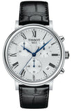 Tissot Carson Premium Chronograph Silver Dial Black Leather Strap Watch For Men - T122.417.16.033.00 Authentic Buy Shop Now