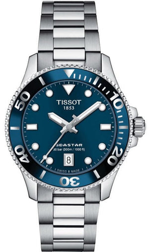 Tissot Seastar 1000 Lady Blue Dial Silver Steel Strap Watch For Women - T120.210.11.041.00 Authentic Buy Shop Now