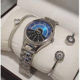 Michael Kors Lauryn Blue Dial Silver Steel Strap Watch for Women - MK3720 Authentic Buy Shop Now