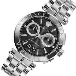 Versace Aion Chronograph Black Dial Silver Steel Strap Watch for Men - VBR080017 Authentic Buy Shop Now