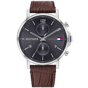 Tommy Hilfiger Daniel Grey Dial Brown Leather Strap Watch for Men - 1710416 Authentic Buy Shop Now