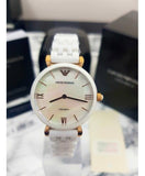 Emporio Armani Ceramica Mother of Pearl Dial White Ceramic Strap Watch For Women - AR1486 Authentic Buy Shop Now