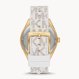 Michael Kors Jessa Multifunction Gold Dial White Leather Strap Watch For Women - MK7204 Authentic Buy Shop Now