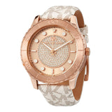 Michael Kors Runway Quartz Rose Gold Dial White Leather Strap Watch For Women - MK6980 Authentic Buy Shop Now