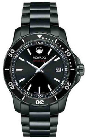Movado Series 800 Black Dial Black Steel Strap Watch For Men - 2600143 Authentic Buy Shop Now