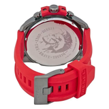 Diesel Mega Chief Chronograph Black Dial Red Silicone Strap Watch For Men - DZ4427 Authentic Buy Shop Now