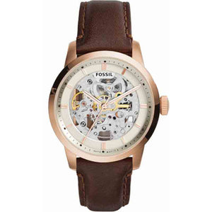Fossil Townsman Automatic Skeleton White Dial Brown Leather Strap Watch for Men - ME3078 Authentic Buy Shop Now