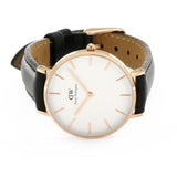 Daniel Wellington Petite Sheffield White Dial Black Leather Strap Watch For Women - DW00100174 Authentic Buy Shop Now