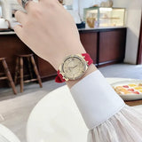 Guess Cosmo Diamonds Gold Dial Red Rubber Strap Watch for Women - GW0034L6 Authentic Buy Shop Now