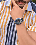 Fossil Grant Chronograph Blue Dial Blue Leather Strap Watch for Men - FS5373 Authentic Buy Shop Now