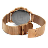 Tommy Hilfiger Blake Chronograph Rose Gold Dial Rose Gold Mesh Bracelet Watch For Women - 1781907 Authentic Buy Shop Now