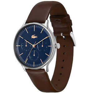 Lacoste Club Blue Dial Brown Leather Strap Watch for Men - 2011227 Authentic Buy Shop Now
