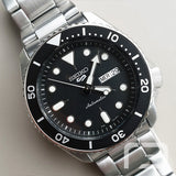 Seiko 5 Sports Automatic Day Date Black Dial Silver Steel Strap Watch for Men - SRPD55K1 Authentic Buy Shop Now