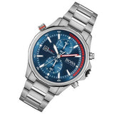 Hugo Boss Globetrotter Blue Dial Silver Steel Strap Watch for Men - 1513823 Authentic Buy Shop Now
