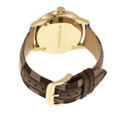 Burberry The Classic Round Gold Dial Brown Leather Strap Unisex Watch - BU10001 Authentic Buy Shop Now