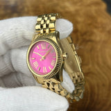 Michael Kors Lexington Quartz Pink Dial Gold Steel Strap Watch For Women - MK3270 Authentic Buy Shop Now