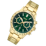 Hugo Boss Allure Chronograph Green Dial Gold Steel Strap Watch for Men - 1513923 Authentic Buy Shop Now