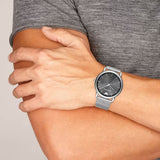 Emporio Armani Luigi Quartz Grey Dial Silver Mesh Bracelet Watch For Men - AR11069 Authentic Buy Shop Now
