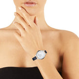 Emporio Armani Aurora Quartz Mother Of Pearl White Dial Blue Leather Strap Watch For Women - AR11090 Authentic Buy Shop Now