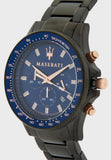 Maserati SFIDA Chronograph Blue Dial Grey Steel Strap Watch For Men - R8873640001 Authentic Buy Shop Now