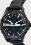 Armani Exchange Hampton Quartz Blue Dial Black Leather Strap Watch for Men - AX2411 Authentic Buy Shop Now