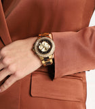Michael Kors Camille Chronograph Brown Dial Two Tone Steel Strap Watch For Women - MK7269 Authentic Buy Shop Now