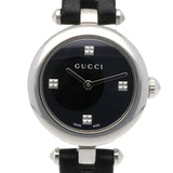 Gucci Diamantissima Quartz Diamonds Black Dial Black Leather Strap Watch for Women - YA141506 Authentic Buy Shop Now