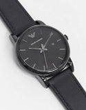 Emporio Armani Classic Black Dial Black Leather Strap Watch For Men - AR1732 Authentic Buy Shop Now