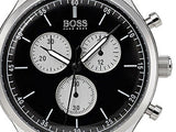 Hugo Boss Companion Black Dial Black Leather Strap Watch for Men - 1513543 Authentic Buy Shop Now