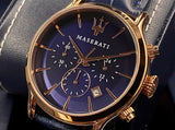 Maserati Epoca Blue Dial Leather Blue Strap Watch For Men - R8871618007 Authentic Buy Shop Now