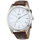 Lacoste Edmonton White Dial Brown Leather Strap Watch for Men - 2010893 Authentic Buy Shop Now