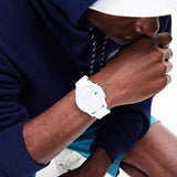 Lacoste 12.12 Chronograph White Dial White Silicon Strap Watch for Men - 2010974 Authentic Buy Shop Now