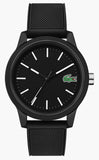 Lacoste 12.12 Black Dial Black Silicon Strap Watch for Men - 2010986 Authentic Buy Shop Now