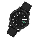 Lacoste 12.12 Black Dial Black Silicon Strap Watch for Men - 2010986 Authentic Buy Shop Now