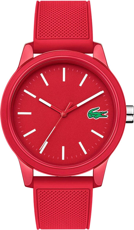 Lacoste 12.12 Red Dial Red Silicon Strap Watch for Men - 2010988 Authentic Buy Shop Now