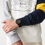 Lacoste 12.12 Chronograph Black Dial Black Silicon Strap Watch for Men - 2011012 Authentic Buy Shop Now