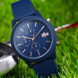 Lacoste 12.12 Blue Dial Blue Silicon Strap Watch for Men - 2011013 Authentic Buy Shop Now