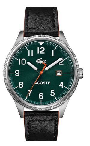 Lacoste Continental Green Dial Black Leather Strap Watch for Men - 2011019 Authentic Buy Shop Now