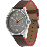 Lacoste Continental Gray Dial Brown Leather Strap Watch for Men - 2011020 Authentic Buy Shop Now