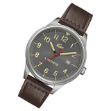 Lacoste Continental Gray Dial Brown Leather Strap Watch for Men - 2011020 Authentic Buy Shop Now