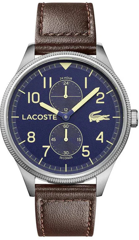 Lacoste Continental Blue Dial Brown Leather Strap Watch for Men - 2011040 Authentic Buy Shop Now