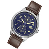 Lacoste Continental Blue Dial Brown Leather Strap Watch for Men - 2011040 Authentic Buy Shop Now