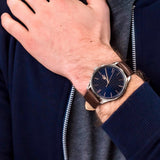 Lacoste Vienna Blue Dial Brown Leather Strap Watch for Men - 2011046 Authentic Buy Shop Now