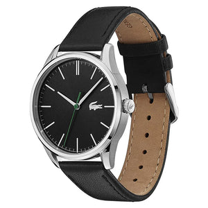 Lacoste Vienna Black Dial Black Leather Strap Watch for Men - 2011047 Authentic Buy Shop Now