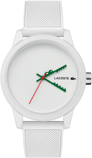 Lacoste 12.12 White Dial White Silicone Strap Watch for Men - 2011069 Authentic Buy Shop Now