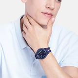Lacoste 12.12 Blue Dial Two Tone Silicon Strap Watch for Men - 2011070 Authentic Buy Shop Now