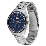 Lacoste Boston Chronograph Blue Dial Silver Steel Strap Watch for Men - 2011081 Authentic Buy Shop Now